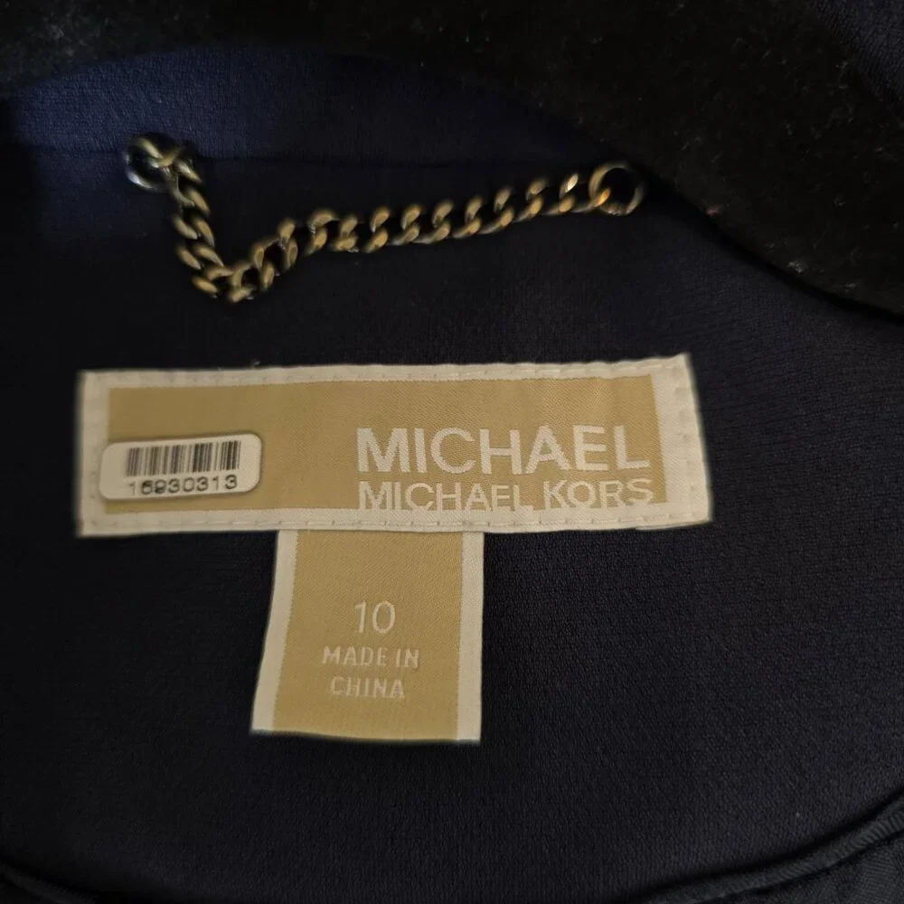 Navy One Button Mensy Blazer MICHAEL KORS SIZE 10 - Picture 6 of 6